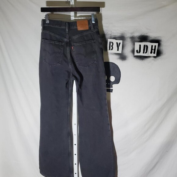 Levis Premium 70s High Flare in Washed Black Sz 27w Women's -shipping incl - Picture 5 of 16